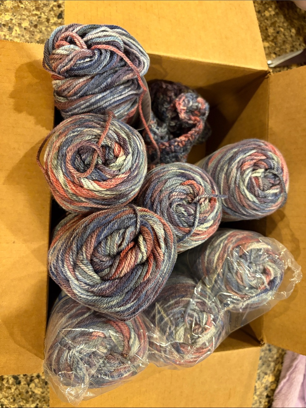 Multicolor Blue and Pink Yarn Cakes - Unbranded